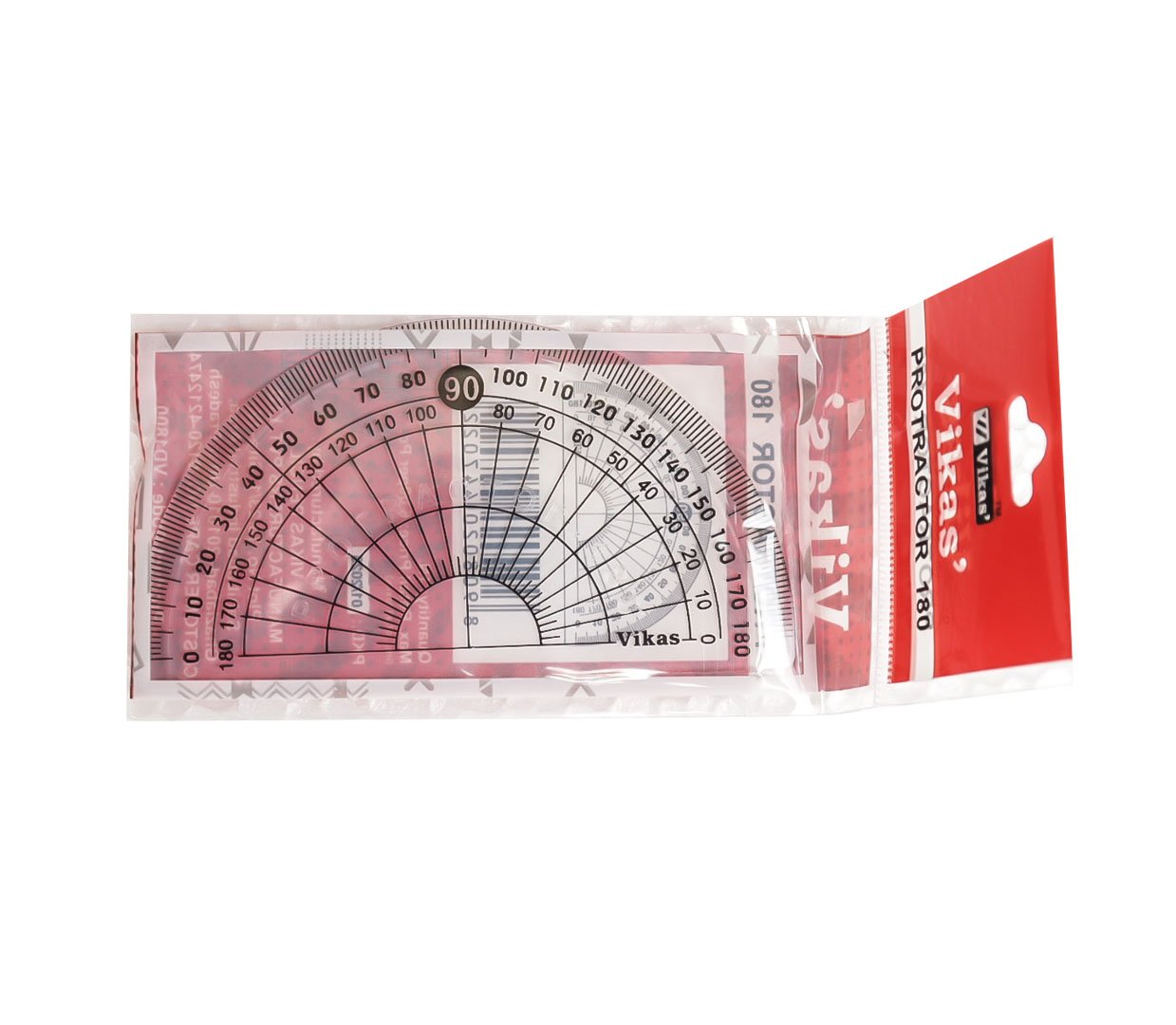 Vikas Geometry Transparent Protractor 180° Degrees - QUILLUMINATI.COM