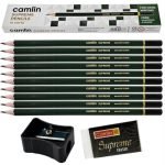 Camlin Supreme Pencils Box of 10 pencils with Eraser and Sharpener