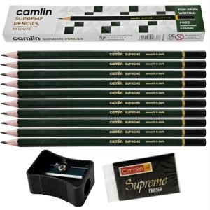 Camlin Supreme Pencils Box of 10 pencils with Eraser and Sharpener