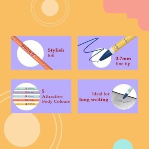 Cello Bling Pastel Ball Pen | Blue Ball Pen 0.7 mm (5pcs) - Image 6