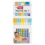 Flair Move Gel Pen Blue Ink, Set Of 10 | Matt Finish Pastel Body Colors