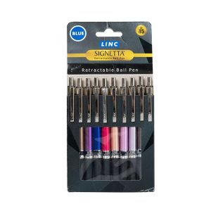 Linc Signetta 0.7 mm Retractable Ball Pens | Blue Ink | Pack of 10