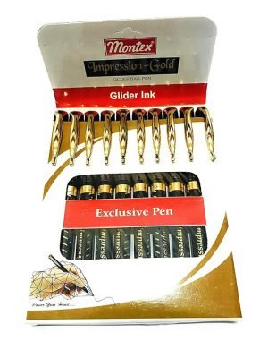 Montex Impression Gold glider Blue Ball pen (set of 10) - Image 3