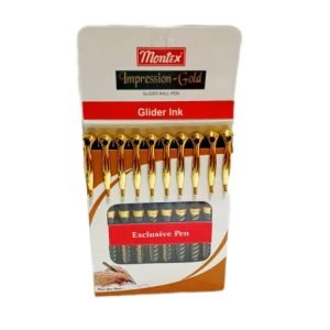 Montex Impression Gold glider Blue Ball pen (set of 10)