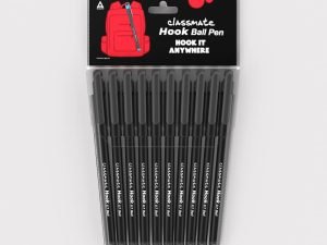 Classmate Hook Ballpen Hook it anywhere - Black, 0.7 mm Tip