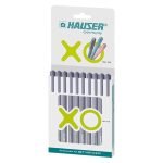 Hauser Germany Xo Ball Pen Wallet Pack | Tip Size 0.6 Mm | Black Ink, Set Of 10 Pcs