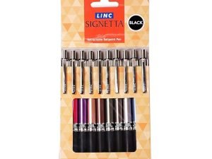 Linc Signetta 0.7 mm Retractable Ball Pens | Black Ink | Pack of 10