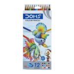 Doms Colour Pencils, 12 Shades with Sharpener